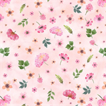 Wilmington Prints - Peony Blossoms - Tossed Flowers, Pink