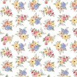 Clothworks - Coastal Cottage - Tossed Floral, White