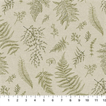 Northcott - Natural Elements - Large Tossed Fern, Taupe/Green