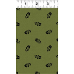 Clothworks - French Connections - Small Leaf, Dark Olive