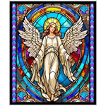 Quilting Treasures - Guardian Angel - 36^ Stained Glass Angel Panel, Multi