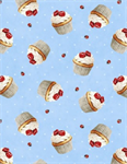 Wilmington Prints - Sweet Cherry - Cupcake Toss, Blue