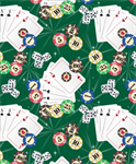 David Textiles - Foust Exclusives - Poker Game, Green