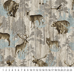 Northcott - Timberland Trail Flannel - All-Over Animals, Beige