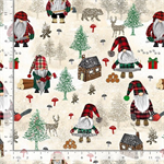 Timeless Treasures - Gnome For The Holidays - Lumberjack Gnomes, Cream