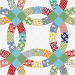 Marcus Fabrics - Aunt Grace Simply Charming - Wedding Ring Cheater Quilt, Multi