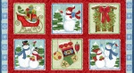 Studio E - Winter Joy - 24^ Panel w/10^ Blocks, Red