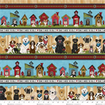 Henry Glass - Home Is Where The Dog Is II - Border Stripe, Blue