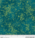 P & B Textiles - Koi Pond - Graphic Bamboo Leaves, Blue Green
