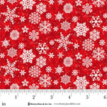 Henry Glass - Snow Crew Flannel - Snowflakes, Red
