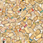 Robert Kaufman - Uncork and Unwind - Scattered Corks, Cream