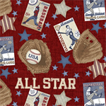 Benartex - Game Time - All Star, Red