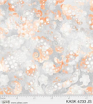 P & B Textiles - Kashmir Kaleidoscope - Mod Paisley, Gray/Orange