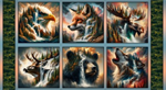 Blank Quilting - Wilderness Song - 24^ Wildlife Blocks Panel, Light Blue