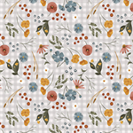 Blank Quilting - Farm Country - Flowers on Check, Gray