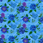 Blank Quilting - Luna Garden - Spaced Floral, Light Blue