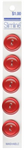 Slimline Buttons - 3/4^ Buttons - 2-Hole - 5 ct, Red
