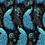 Michael Miller - Magnificent Peacock - Peacock Dance, Blue
