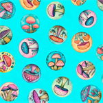 Quilting Treasures - Spring Bling - Medallions, Turquoise