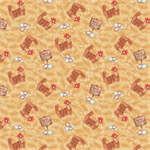 Blank Quilting - Barnyard Boogie - Scattered Chickens & Eggs, Brown