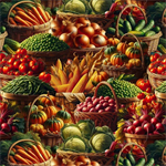 Blank Quilting - Homestead Heritage - Vegetable Baskets, Green