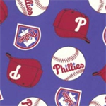 Fabric Traditions - MLB Fleece - Philadelphia Phillies, Red/Blue