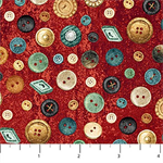 Northcott - Stonehenge Stitchin' - Buttons, Red