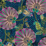 Benartex Traditions - Shangri-La - Fanflower, Teal