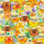 Robert Kaufman - Honey Flower - Honey Jars, Honey