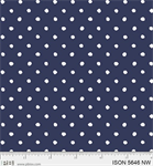 P & B Textiles - Indigo Song - Polka Dot, Navy/White
