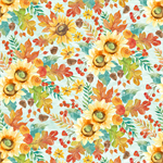 Blank Quilting - Autumn Blessings - Autumn Flowers, Light Blue