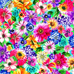 Oasis Fabrics - Fantasy 2 - Floral, Blue
