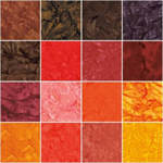 Riley Blake - Fat Quarter Bundle - Hand-Dyes Warm Glow - 16 Pieces