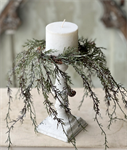 Candle Ring - Weeping Cedar 12^, Snow