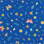 Robert Kaufman - Flutter - Butterflies & Floral, Bright