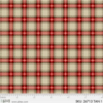 P & B Textiles - Winter's Friends - Plaid, Tan