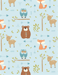 Wilmington Prints - Winsome Critters - Critters All Over, Blue