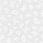 Robert Kaufman - Mini Madness - Butterflies, White on White