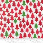Moda - Snow Time - Christmas Trees, Poinsettia Red