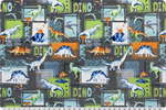Shannon Fabrics - Cuddle Prints - T-Rex Cuddle, Graphite