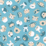 Robert Kaufman - Cozy Cotton Flannel - Animal Heads, Rain