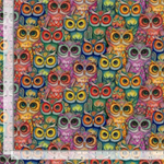 Timeless Treasures  Wild Wings - Packed Multi Owl, Multi