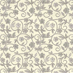 Quilting Treasures - Rejoice - Floral Scroll, Cream