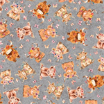 Quilting Treasures - QT Cuties 2 - Baby Highland Cows, Gray