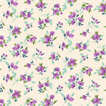 Marcus Fabrics - Pretty Purple Petals - Little Blooms, Cream