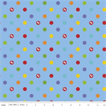 Riley Blake - Designer Flannel - Let's Play Dots, Blue