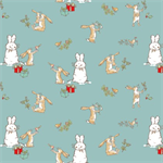 Clothworks - Guess How Much I Love You 2026 - Bunny Scenes, Teal