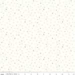 Riley Blake - 107/108^ Dapple Dot - Barn Red Scattered Dots, Off-White