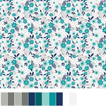 Benartex Traditions - Among the Wildflowers II - Primrose, Ice