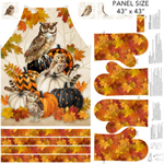 Northcott - Night Owl - 43^ Canvas Apron & Mitts Panel, Beige